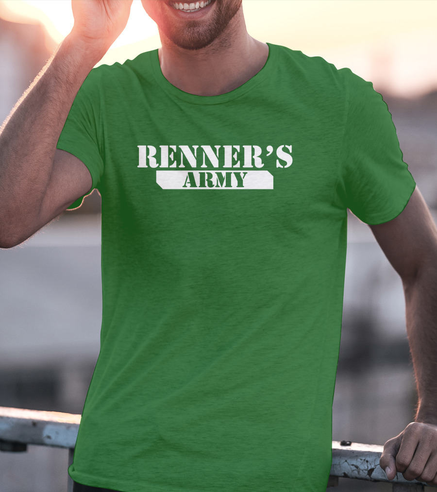 Renner’s Army Bold Green Military Inspired Text T-Shirt