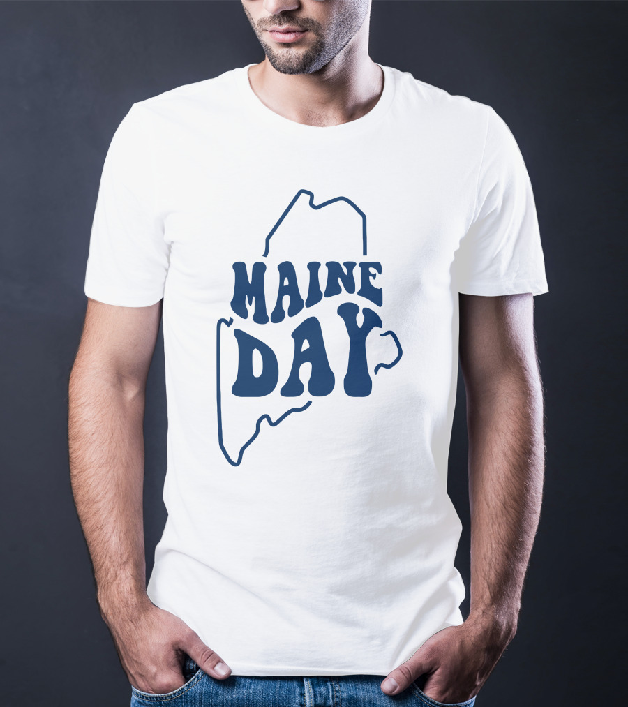 Maine Day Outline Of State T-Shirt