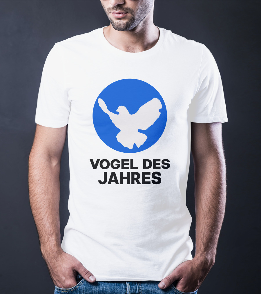 Vogel Des Jahres Columbidae Doves Silhouette In Blue Circle T-Shirt