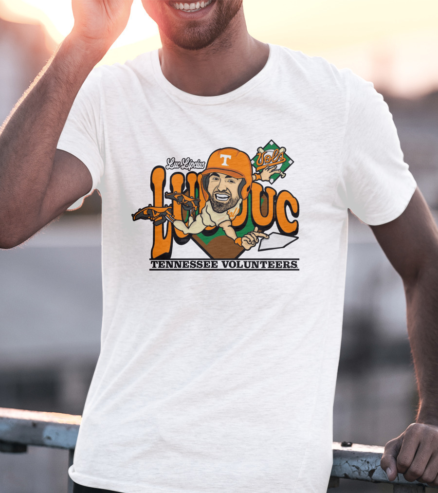 Luc Lipcius Vols Tennessee Volunteers Baseball Caricature T-Shirt