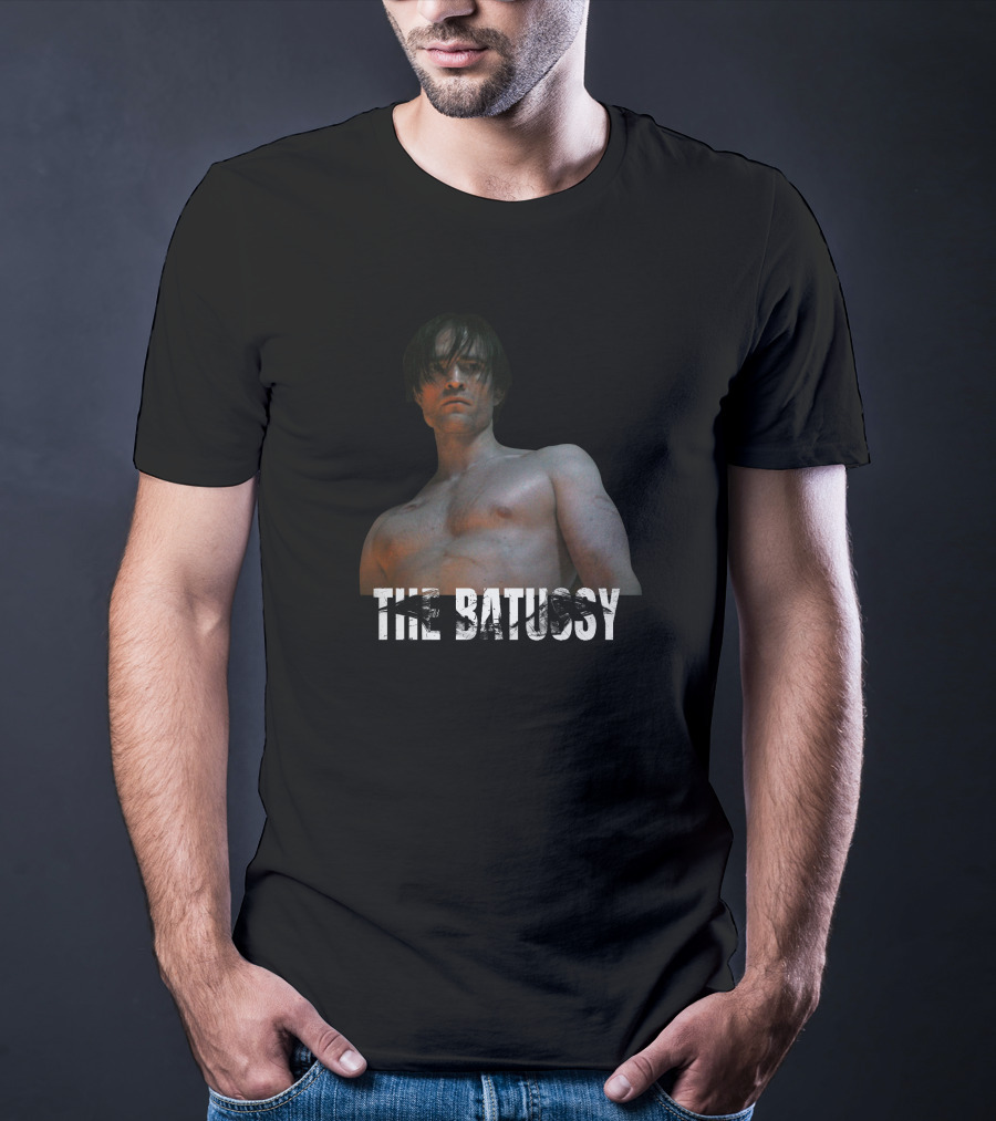 Artpattinsons The Batussy Bold Text Topless Figure T-Shirt