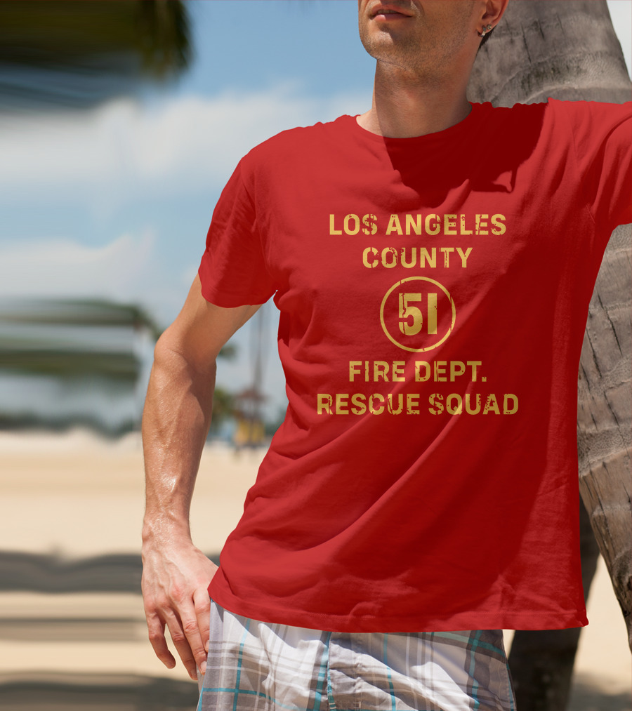 Los Angeles County 51 Fire Dept Rescue Squad T-Shirt