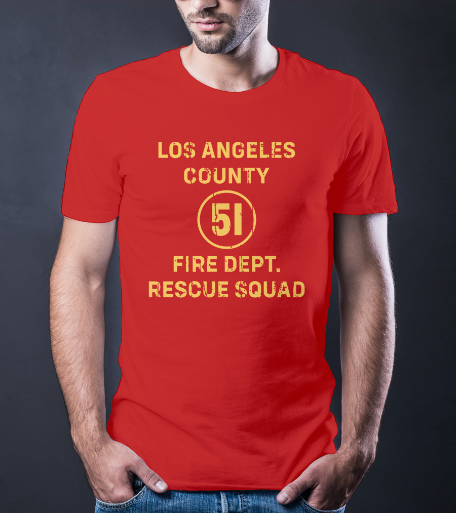 Los Angeles County 51 Fire Dept Rescue Squad T-Shirt