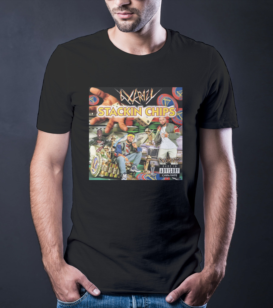 4Xkrazy Stackin Chips Warriors Dice Trophy Vintage Vibe Parental Advisory Chawaz Matee T-Shirt