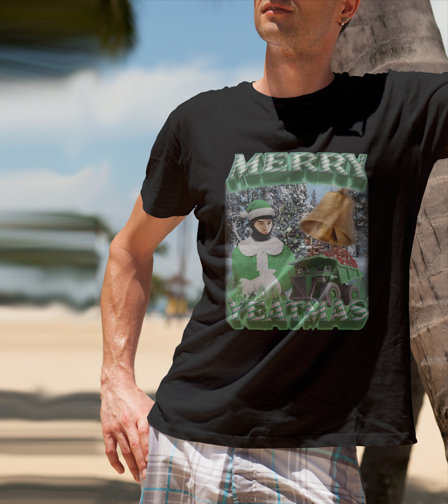 Merry Yeatmas Swag Stimulus Holiday Festive Scene With Elf And Golden Bell T-Shirt