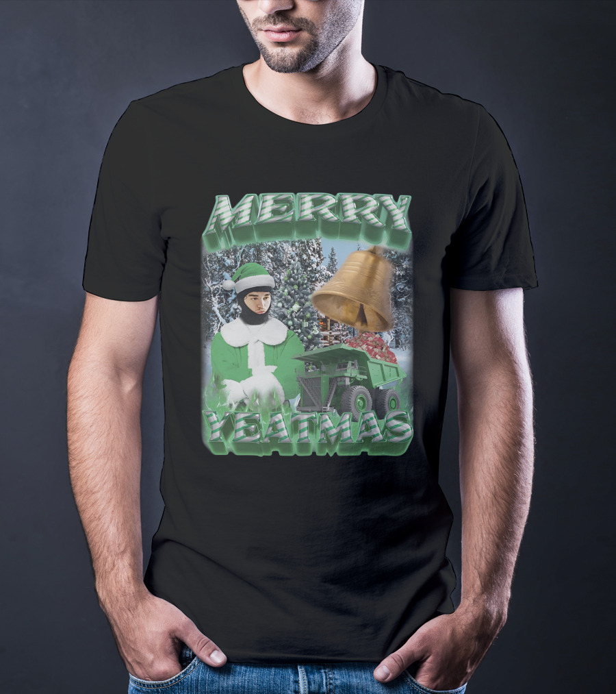 Merry Yeatmas Swag Stimulus Holiday Festive Scene With Elf And Golden Bell T-Shirt