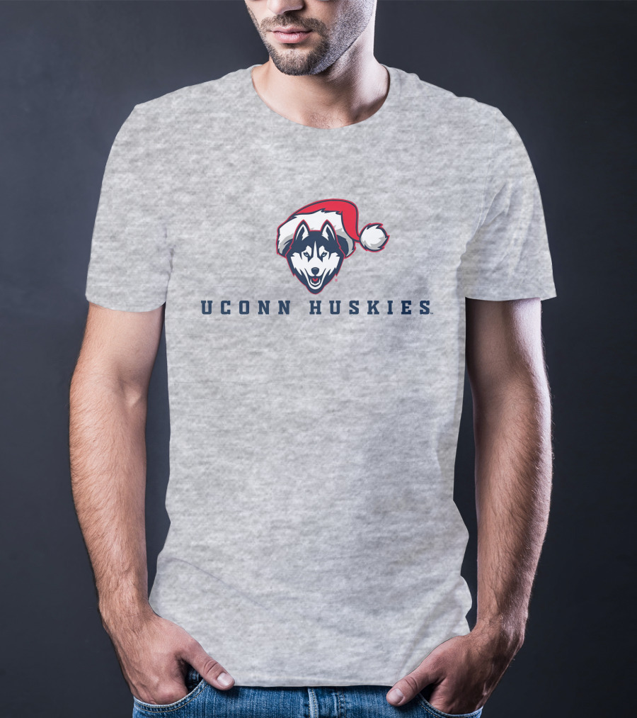 UCONN Huskies Santa Hat T-Shirt