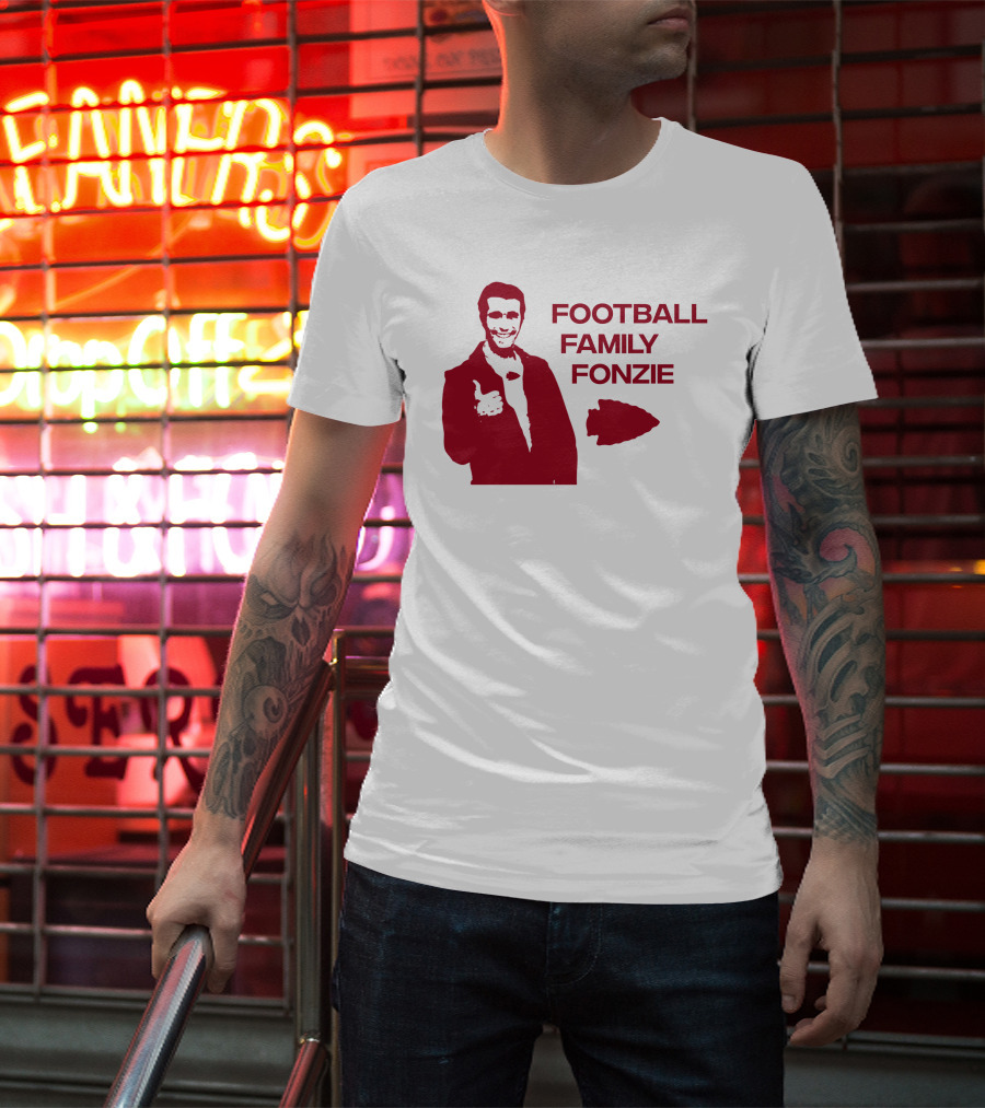Travis Kelce Football Family Fonzie Chiefs Arrowhead T-Shirt