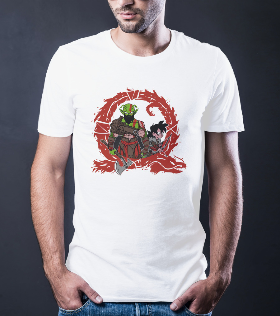 Kami Of War God Of War Crossover With Dragon Ball Z Characters T-Shirt