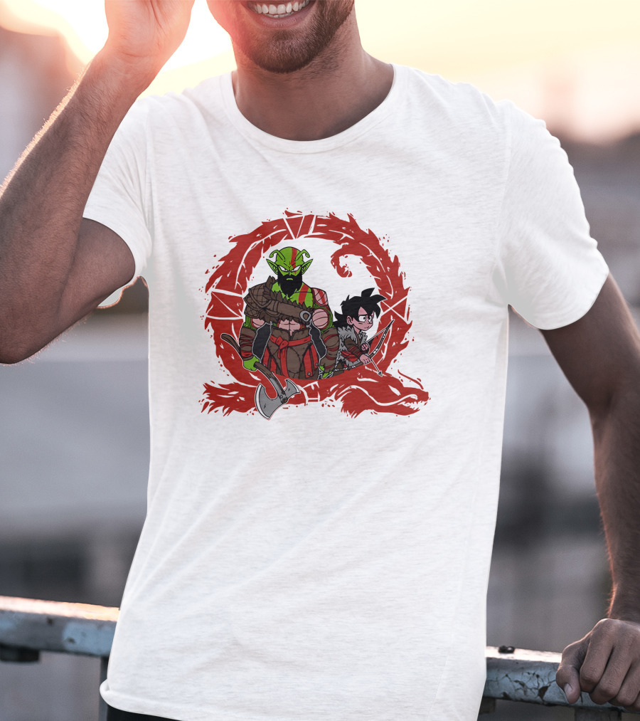 Kami Of War God Of War Crossover With Dragon Ball Z Characters T-Shirt