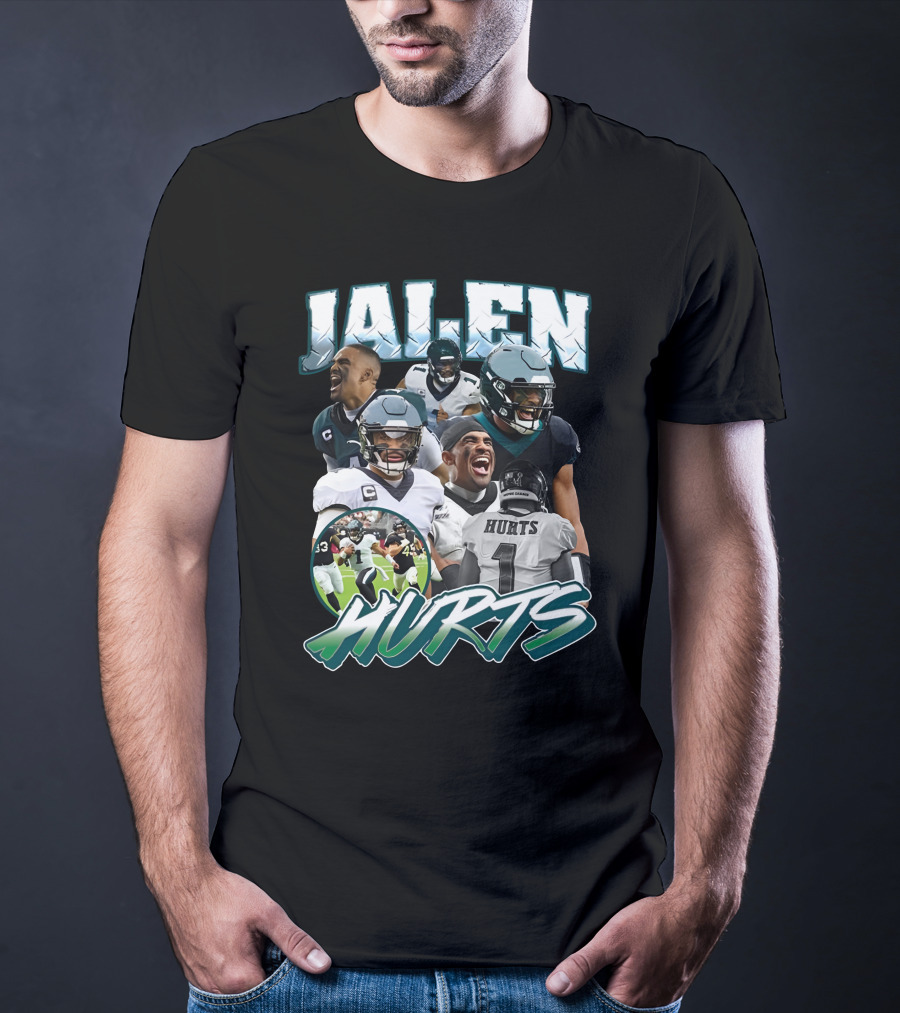 Big Cat Barstool Jalen Hurts Football Collage T-Shirt