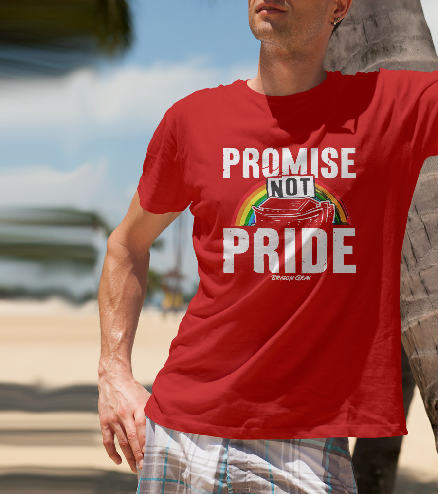 Promise Not Pride Noah's Ark Rainbow Bryson Gray T-Shirt