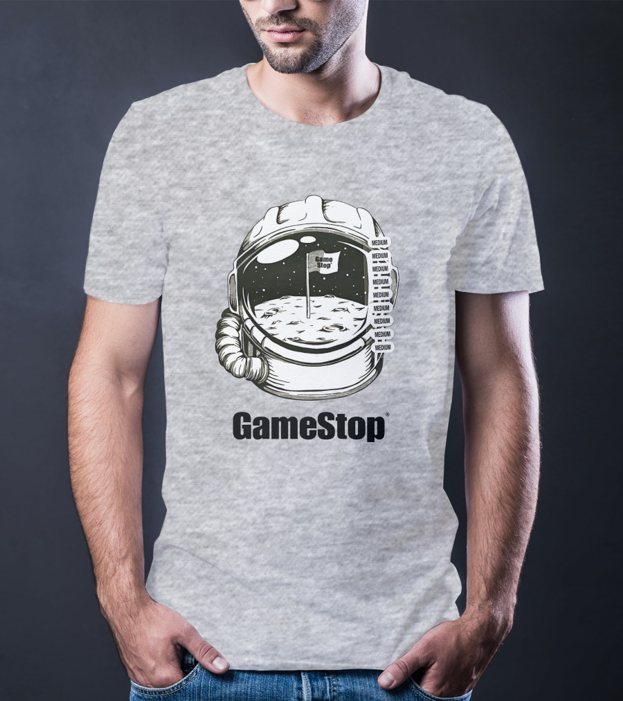 GameStop Astronaut Moon Medium Flag T-Shirt