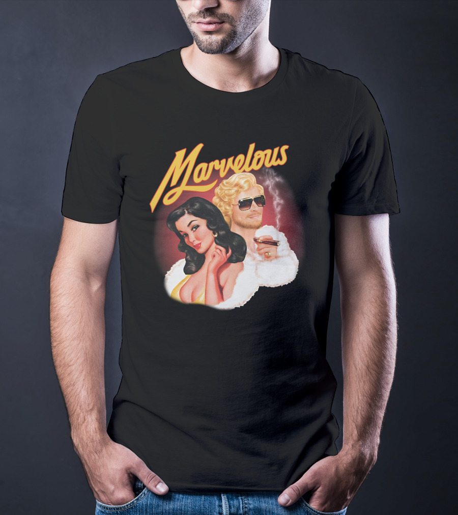 Marvelous Retro Style Couple With Cigars T-Shirt