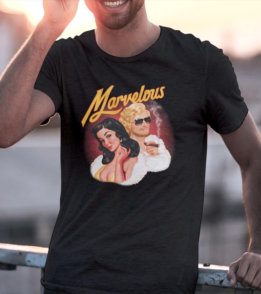Marvelous Retro Style Couple With Cigars T-Shirt