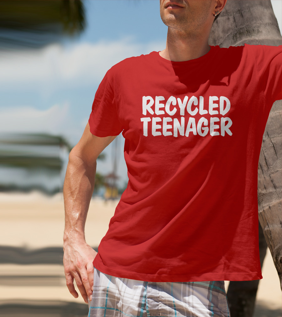 Recycled Teenager Bold White Text Fun T-Shirt