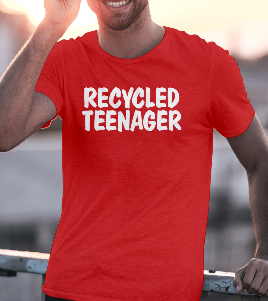 Recycled Teenager Bold White Text Fun T-Shirt