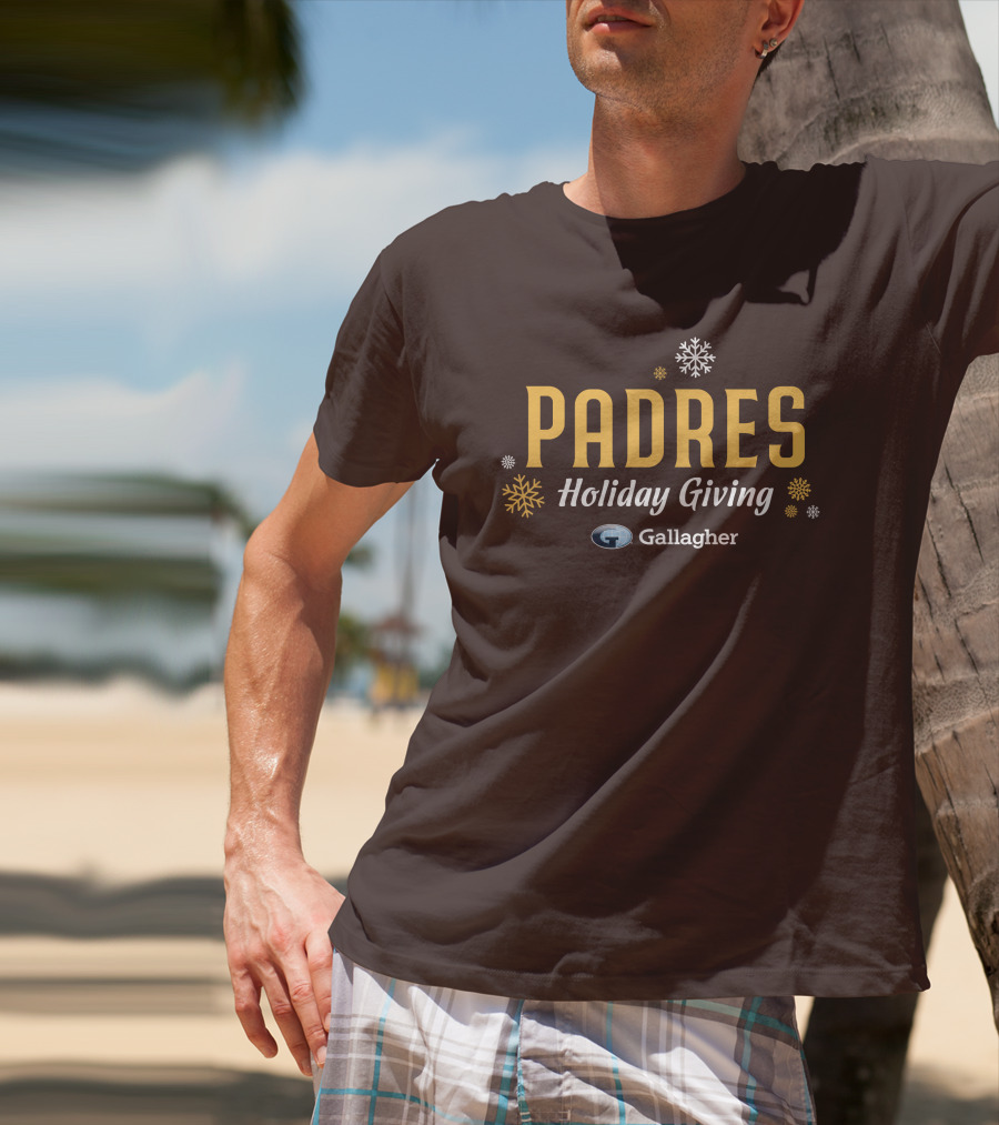 Padres Holiday Giving Gallagher Snowflakes T-Shirt