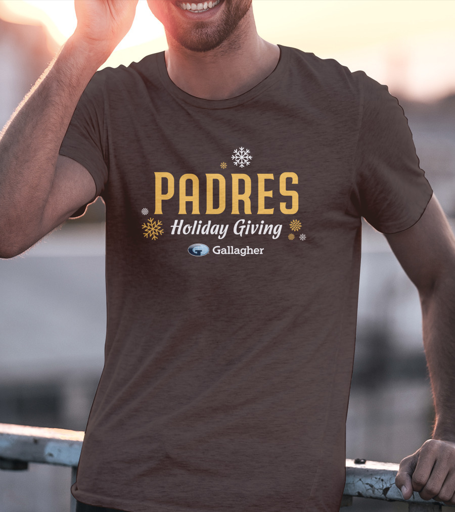 Padres Holiday Giving Gallagher Snowflakes T-Shirt