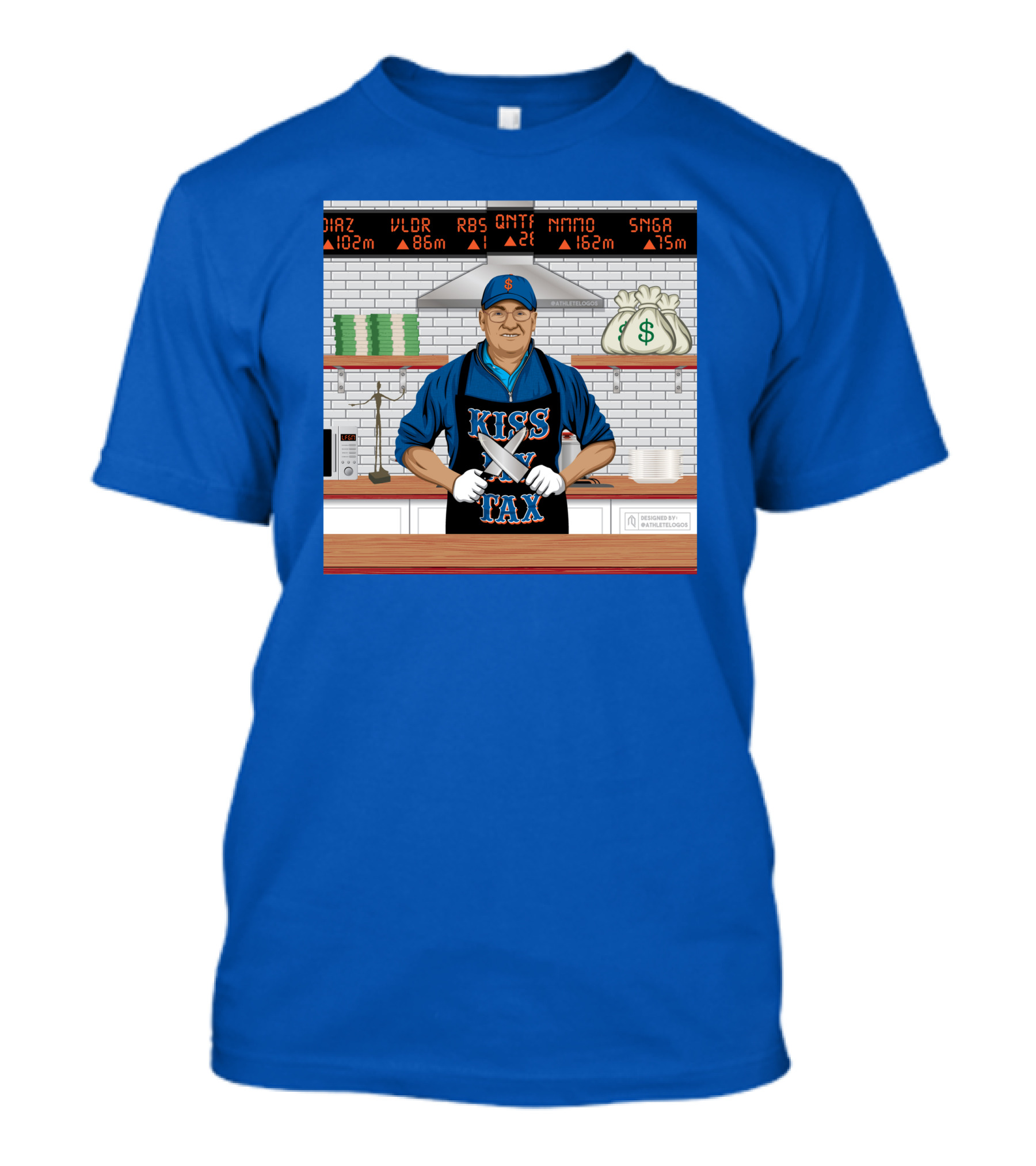 Kiss My Tex New York Money Chef Stock Market Cooking T-Shirt