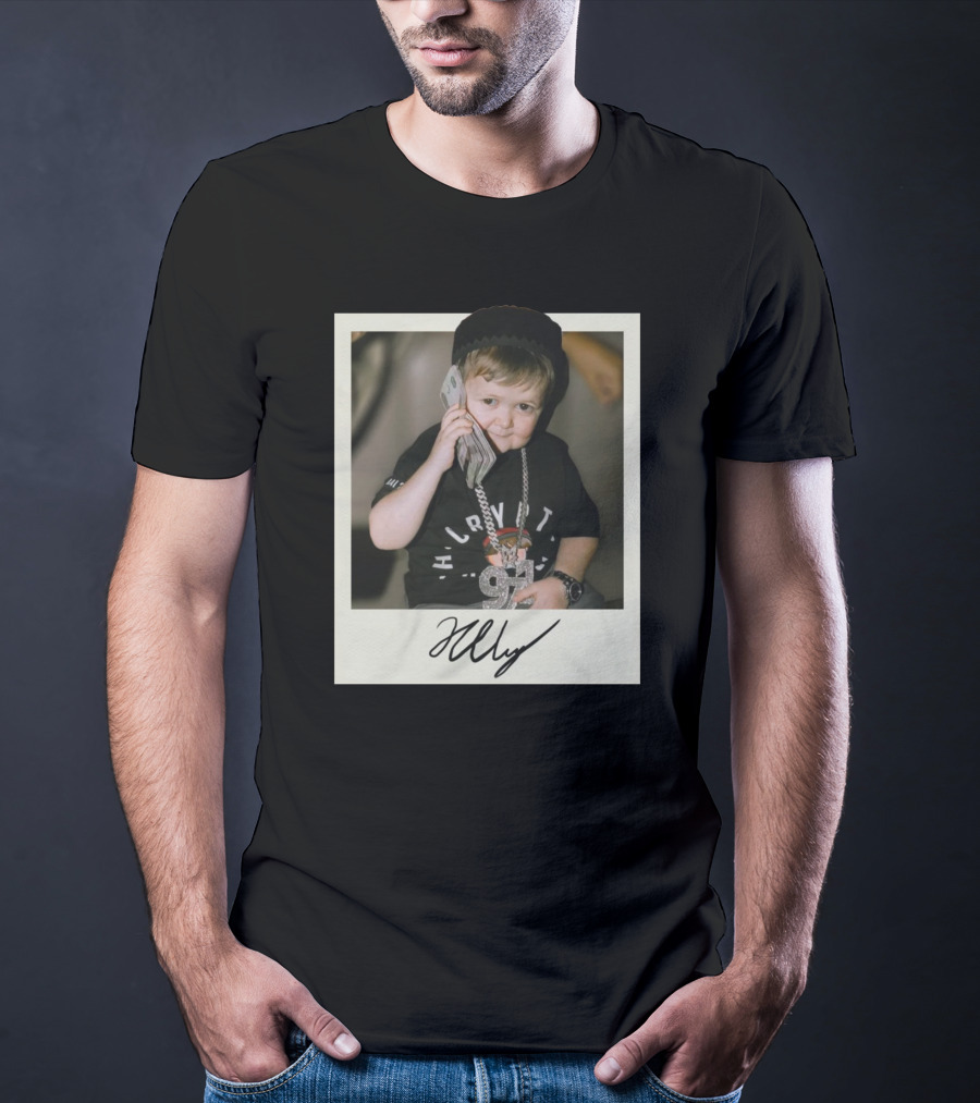 Hasbulla Polaroid Photograph With Signature And Phone Chain T-Shirt