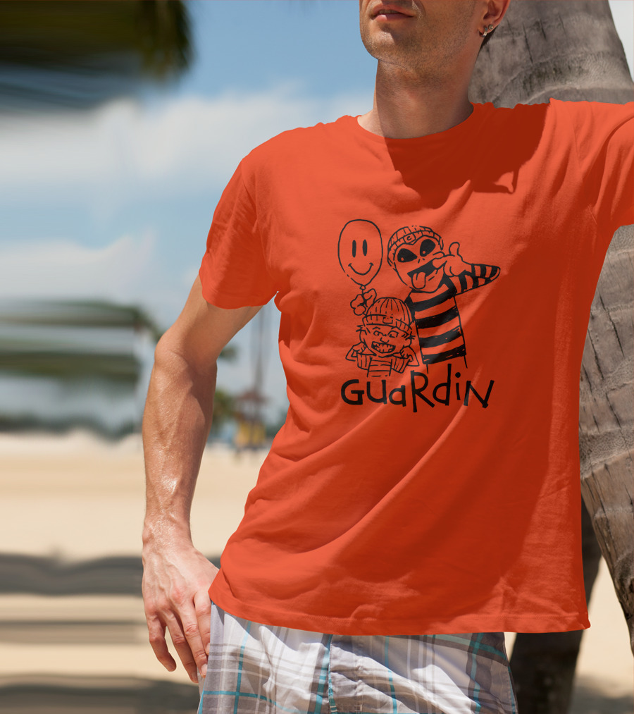 Calvin And Hobbs Guardin Graffiti Style Mischief Balloon T-Shirt
