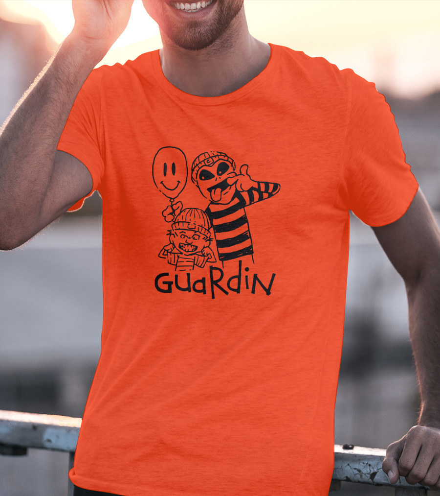 Calvin And Hobbs Guardin Graffiti Style Mischief Balloon T-Shirt