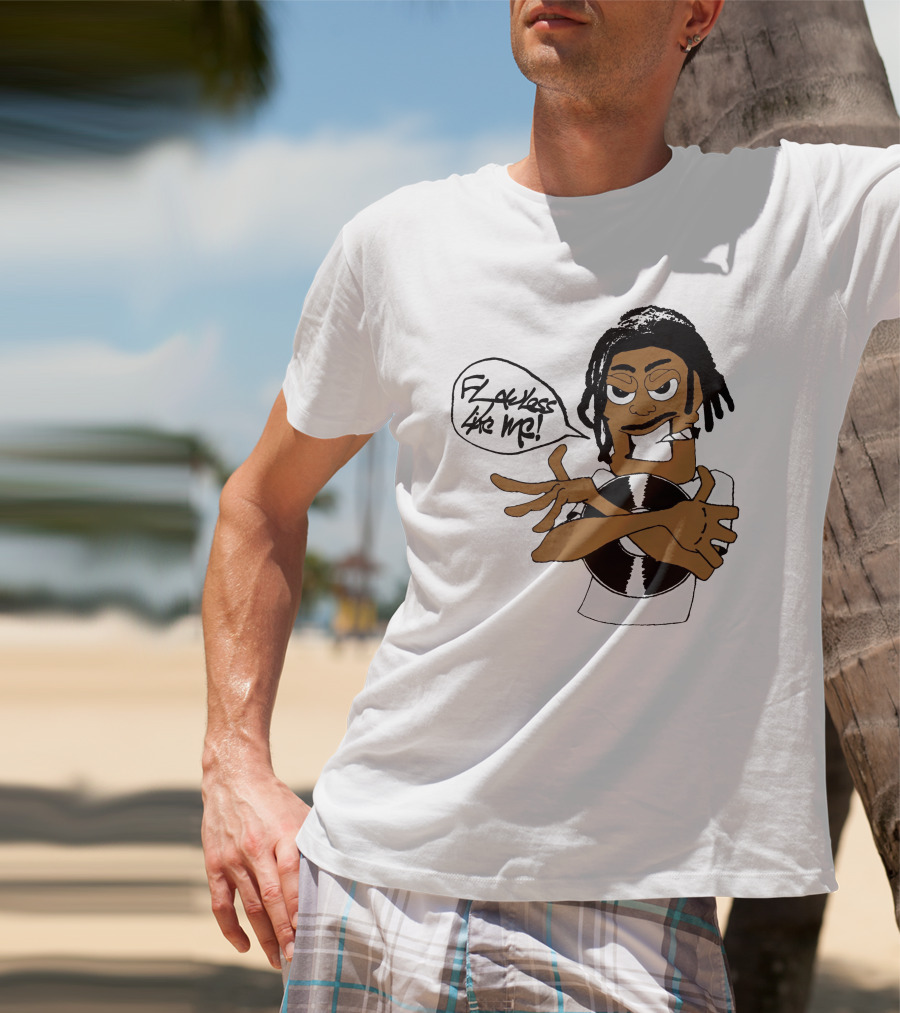 Flawless Like Me Vinyl Graphic Character With Crossed Arms And Vinyl Record T-Shirt