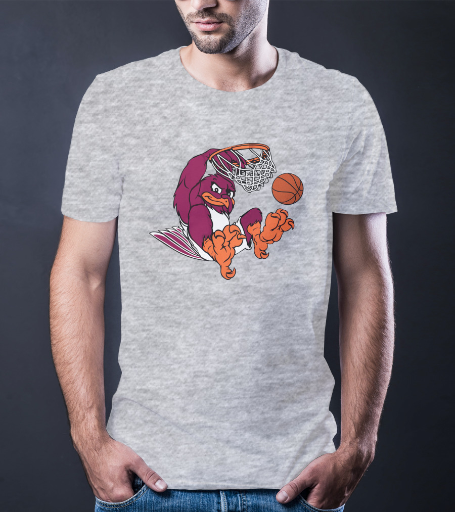 Clark Ruhland Hokiebird Basketball Dunk T-Shirt