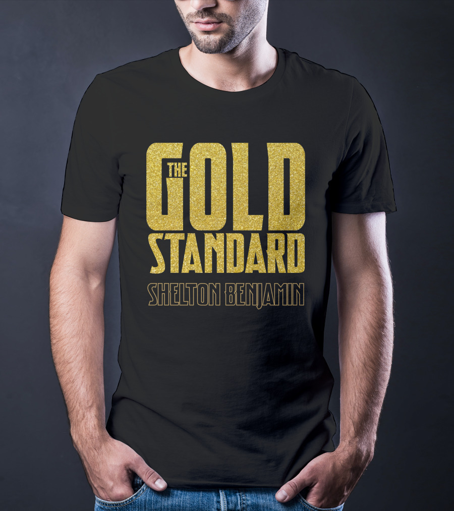 The Gold Standard Shelton Benjamin Gold Lettering T-Shirt