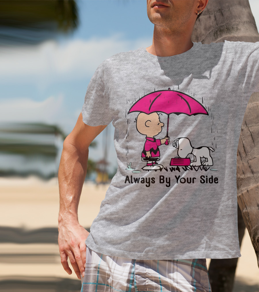 Always By Your Side Charlie Brown Snoopy Umbrella T-Shirt