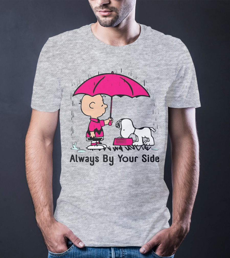 Always By Your Side Charlie Brown Snoopy Umbrella T-Shirt