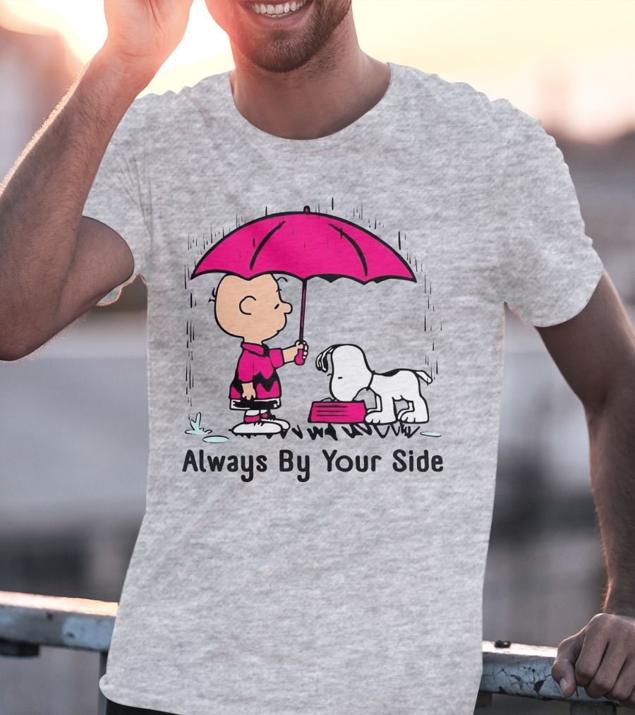 Always By Your Side Charlie Brown Snoopy Umbrella T-Shirt