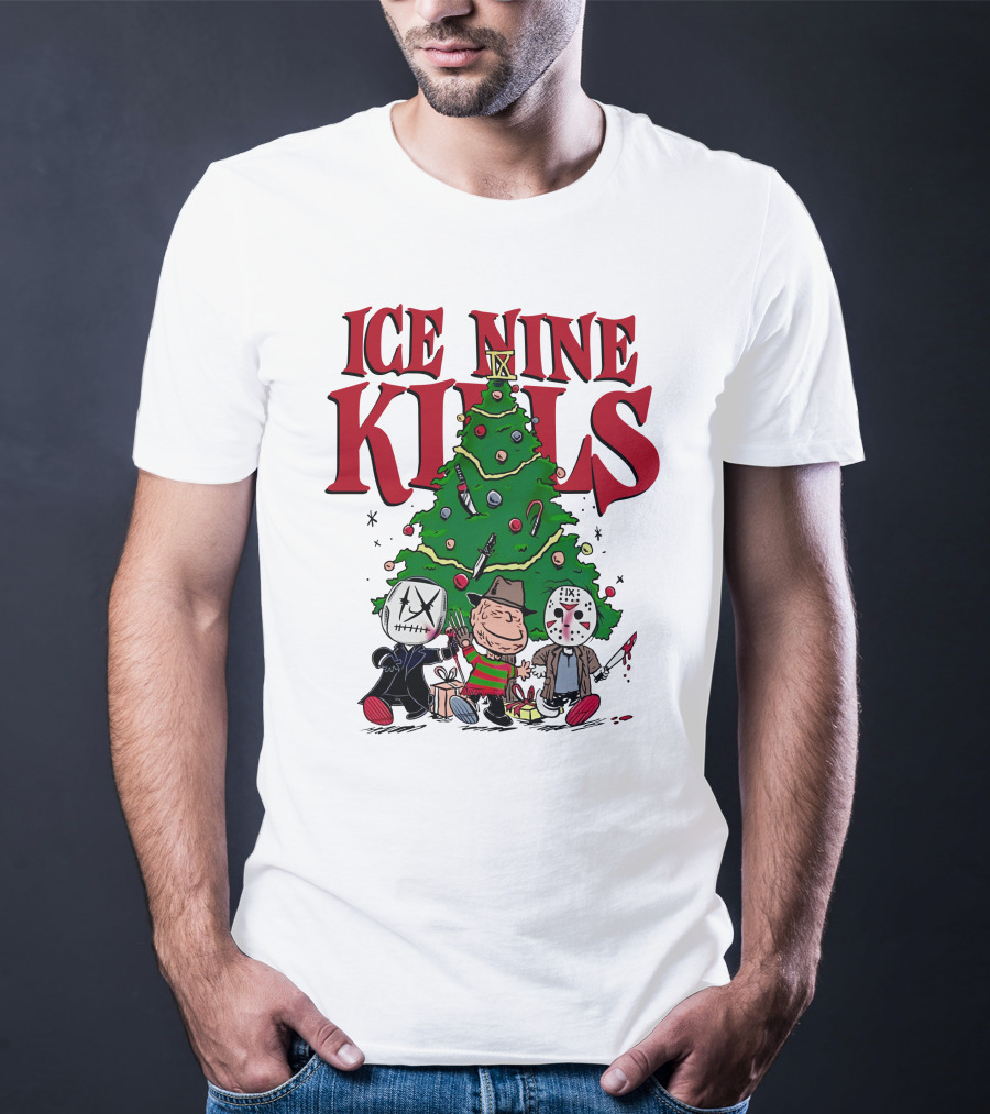Merry Christmas Ice Nine Kills Horror Characters Christmas Tree T-Shirt