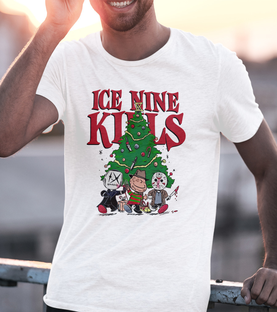Merry Christmas Ice Nine Kills Horror Characters Christmas Tree T-Shirt