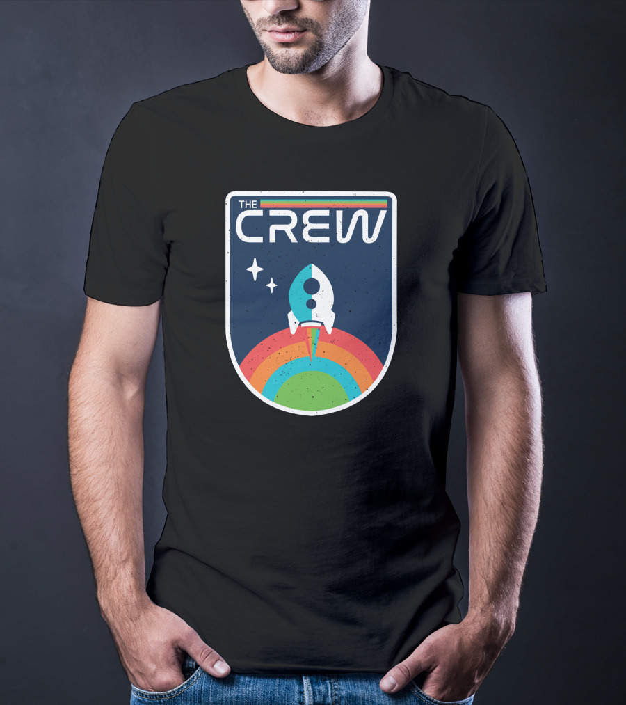 THE CREW Vintage Rocket Launch Cosmic Rainbow T-Shirt