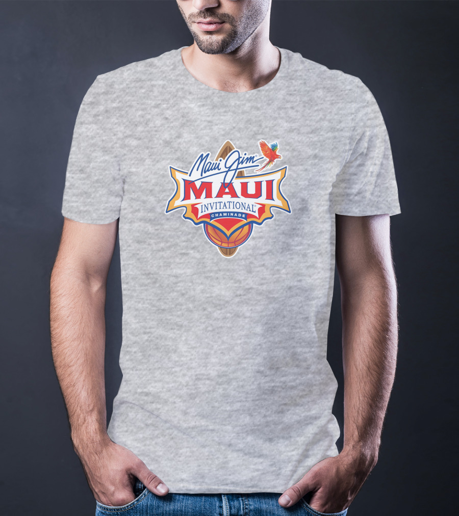 Maui Jim Invitational Chaminade Basketball Surfboard Logo עם תוכי T-Shirt