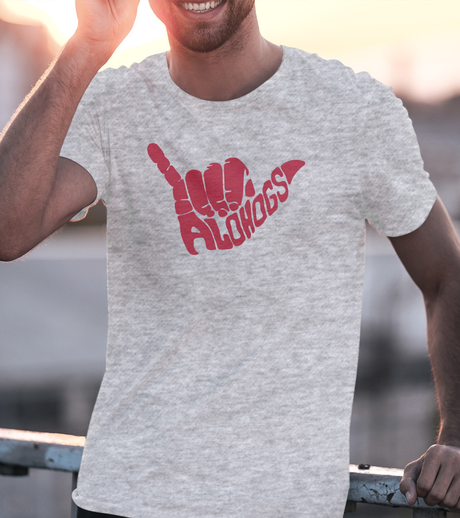 Shaka Hand Gesture With Alohogs Text T-Shirt