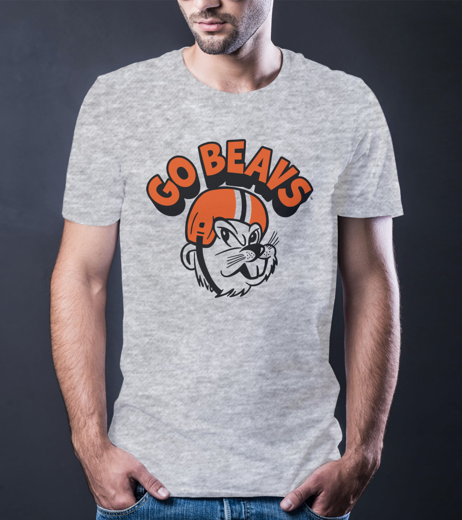 Vintage OSU Go Beavs Football Beaver Mascot T-Shirt