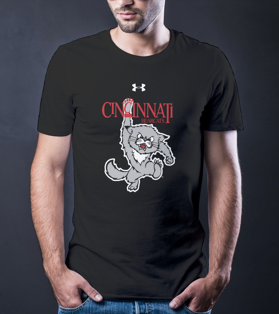 Cincinnati Bearcats 1990s Vault Logo Under Armour Retro Jumping Bearcat T-Shirt