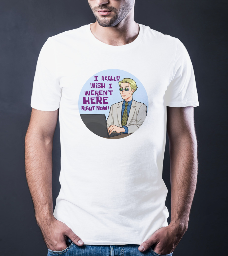 I Really Wish I Weren't Here Right Now Jujutsu Character With Sunglasses T-Shirt