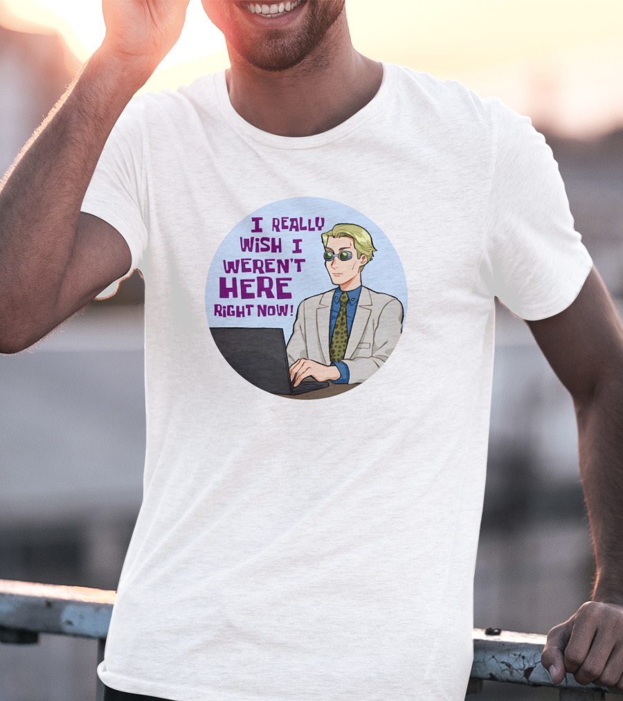 I Really Wish I Weren't Here Right Now Jujutsu Character With Sunglasses T-Shirt