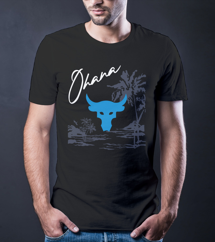 Ohana Blue Bull Tropical Landscape T-Shirt