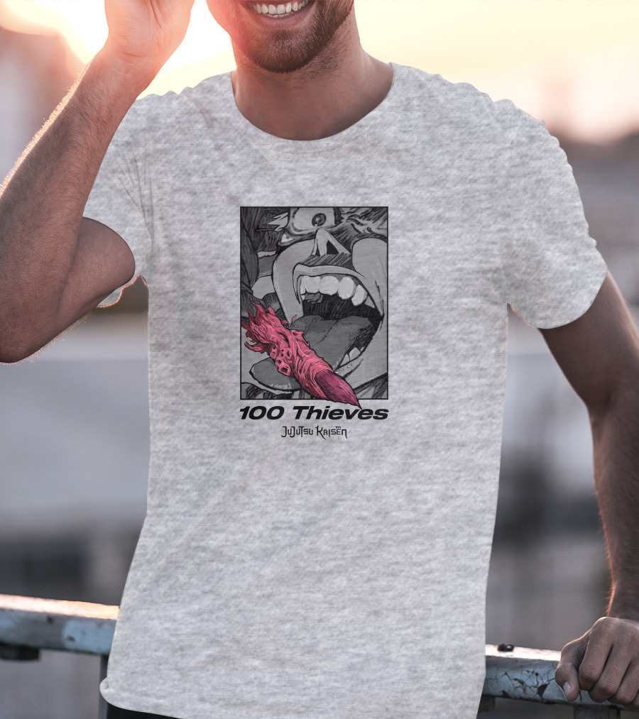 100 Thieves Jujutsu Kaisen Collaboration Manga T-Shirt