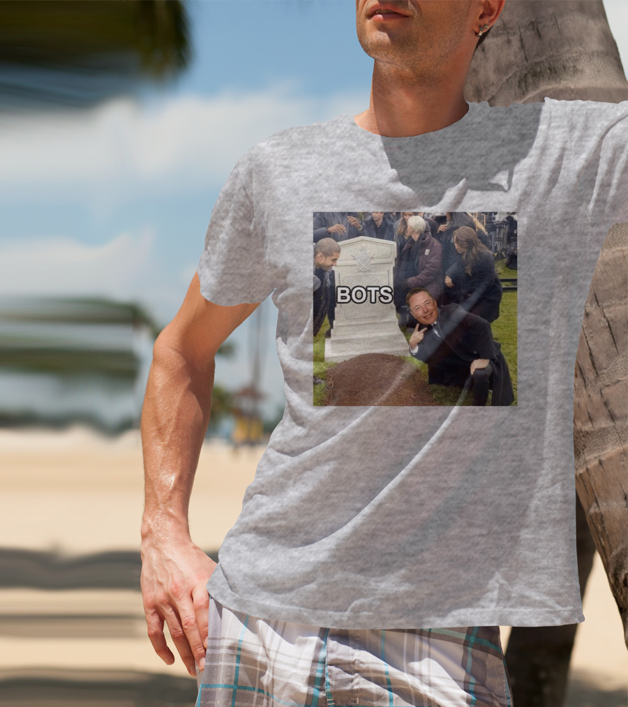 Elon Musk Bots Meme Graveyard Scene T-Shirt