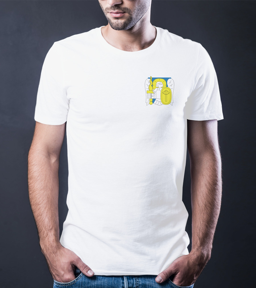 Kyiv Archangel St. Michael Emblem Blue Yellow T-Shirt