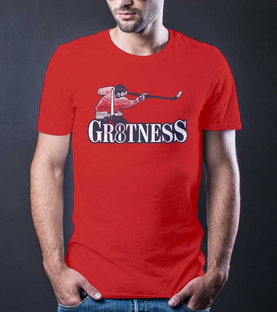 Gr8tness Ice Hockey Player Skating Action T-Shirt