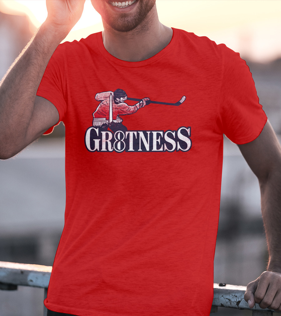 Gr8tness Ice Hockey Player Skating Action T-Shirt