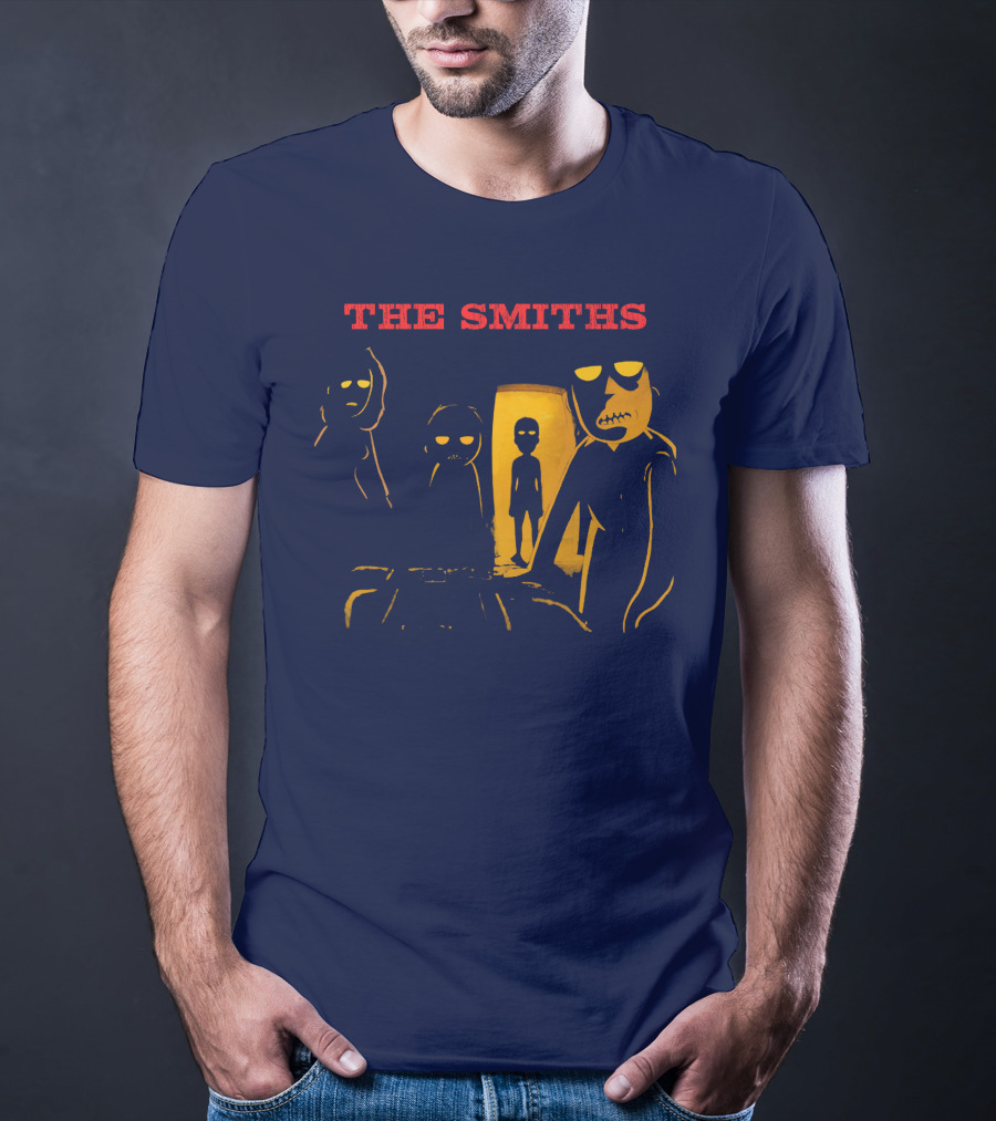 THE SMITHS Yellow Characters In Darkened Room With Doorway Light T-Shirt