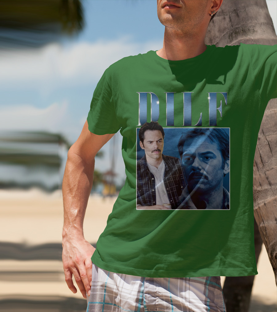 Charlie Swan DILF Mustache Double T-Shirt